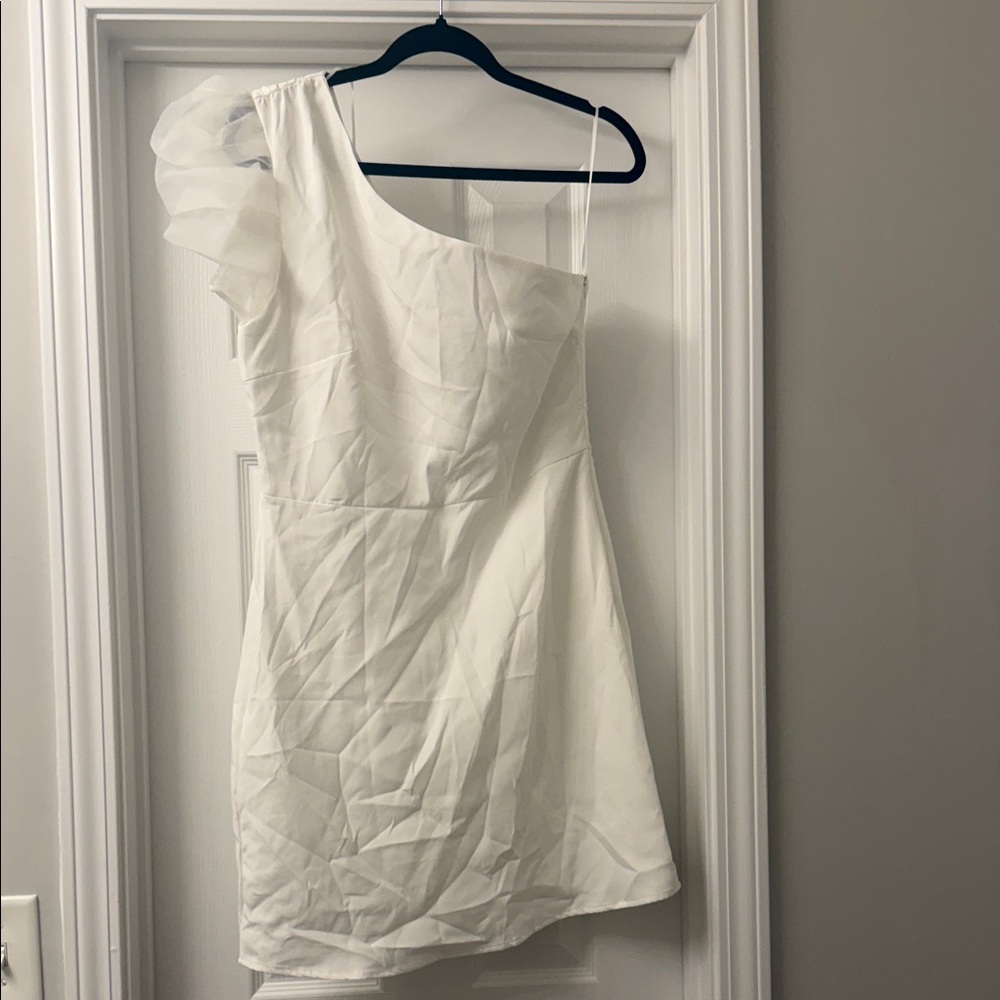 TCEC One-Shoulder White Dress